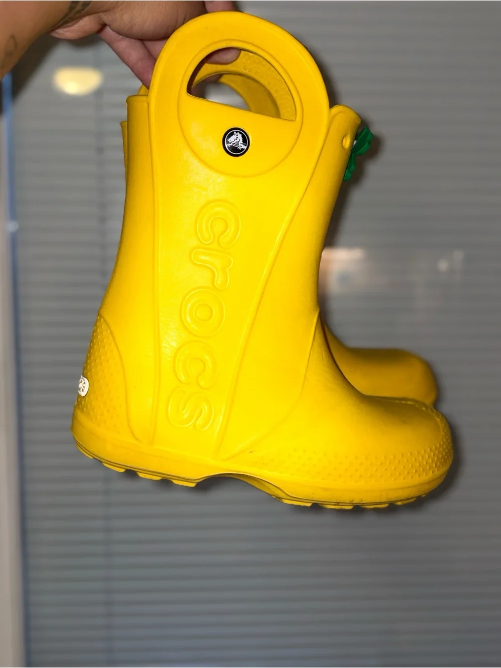 Crocs Kids' Classic Yellow Rain Boots size 1
